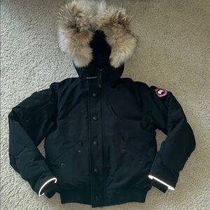 Canada Goose Black Jacket with Red Logo Patch